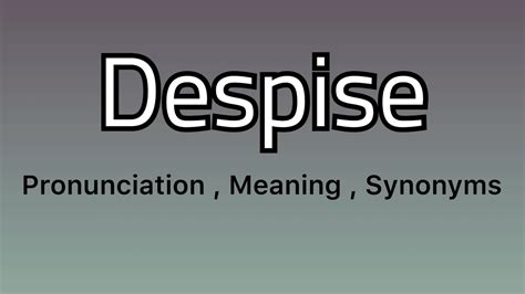 despise traduction|despise synonyms in english.